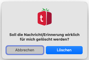 Fenster NachrichtErinnerung loeschen