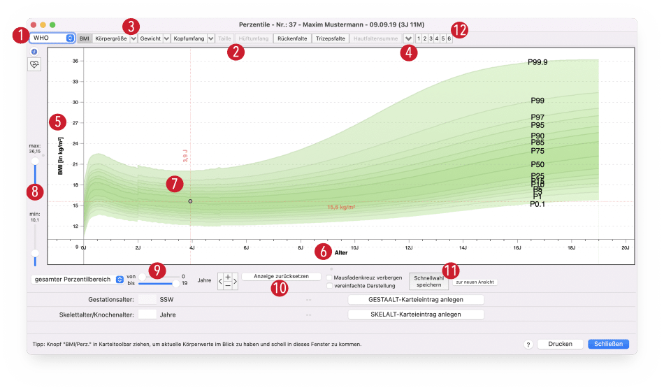 tomedo handbuch bmi perzentile uebersichtsfenster 1