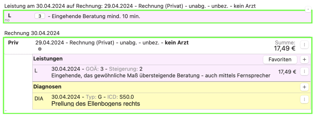 tomedo handbuch kartei kompaktkartei dokumentation eintrag ausklappen zusammenhaengend