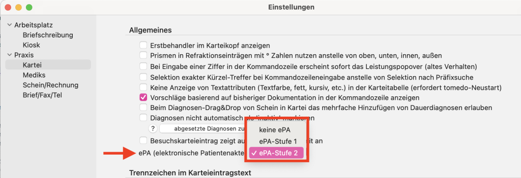 tomedo handbuch kartei ti elektronische patientenakte epa tomedo einstellungen