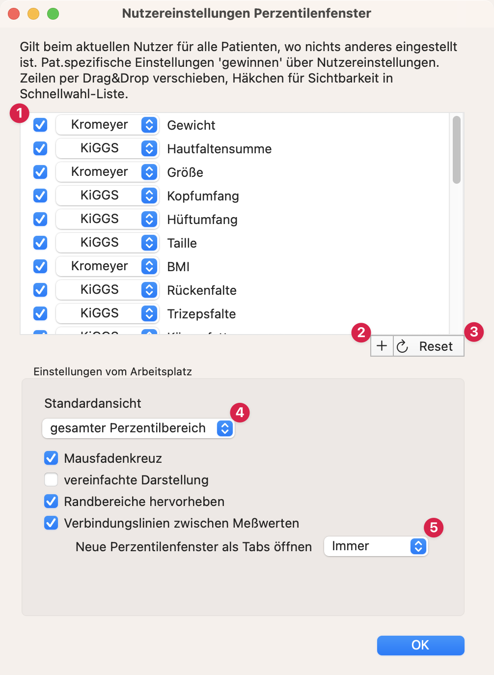 tomedo handbuch karteieintraege bmi perzentile neue ansicht nutzerspezifische einstellungen