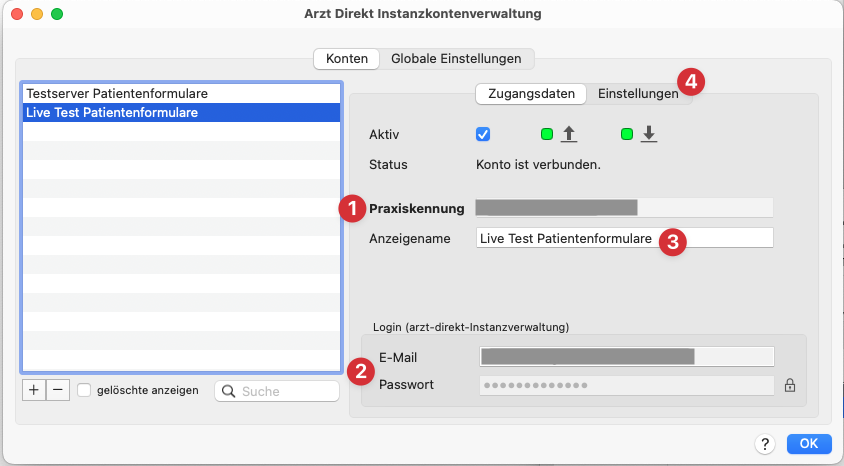 tomedo handbuch karteieintraege formulare patientenformular konto