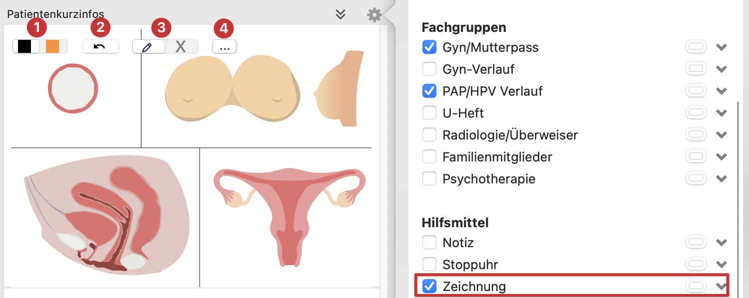 tomedo handbuch karteieintraege zeichnung patientenkurzinfo