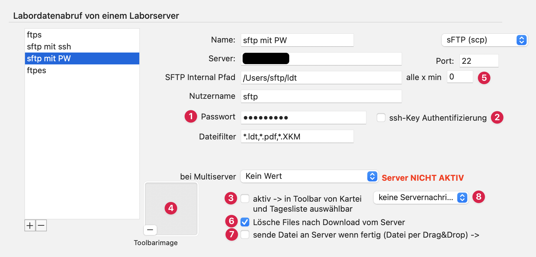 tomedo handbuch labor labordatentransfer befundimport server laborserver