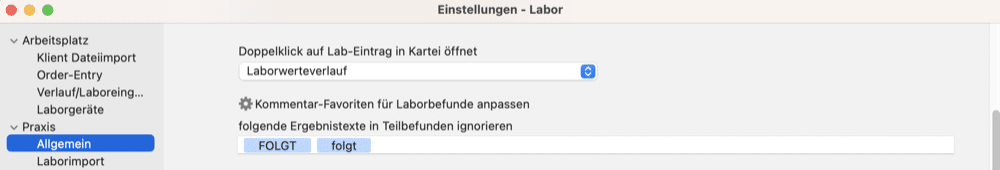 tomedo handbuch labor neue ansicht einstellungen ergebnistext ignorieren