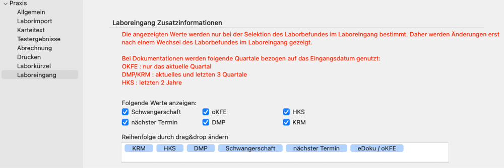 tomedo handbuch labor neue ansicht laboreingang zusatzinfos konfiguration