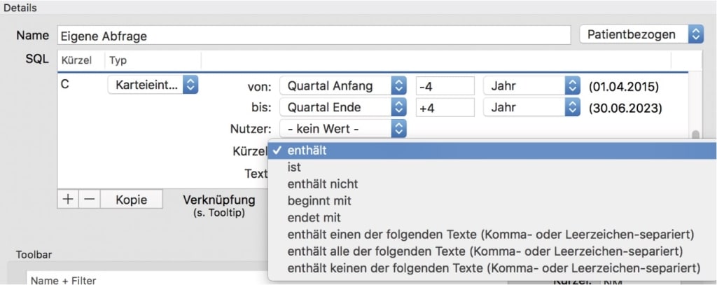 tomedo handbuch statistiken patientenbezogene customstatistik 4