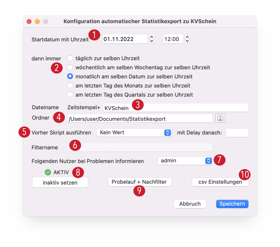 tomedo handbuch statistiken statistikexport anlegen konfiguration ohne filter