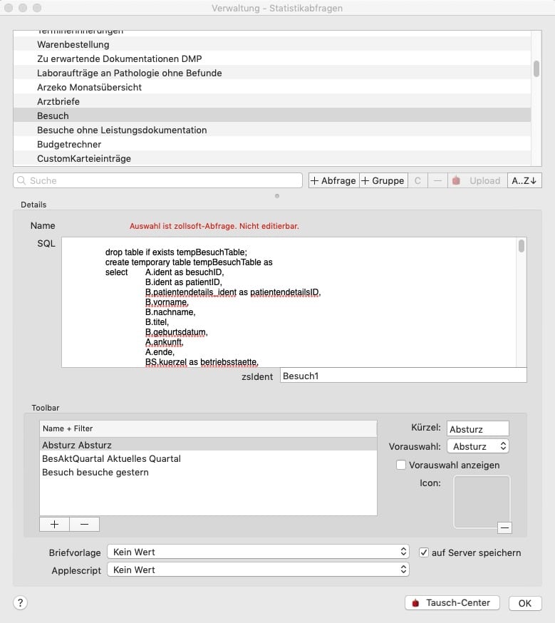 tomedo handbuch statistiken verwaltung statistikabfragen