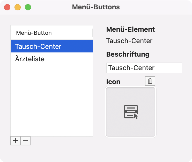 tomedo handbuch tageliste konfigurierbare symbolleiste menue buttons erstellen