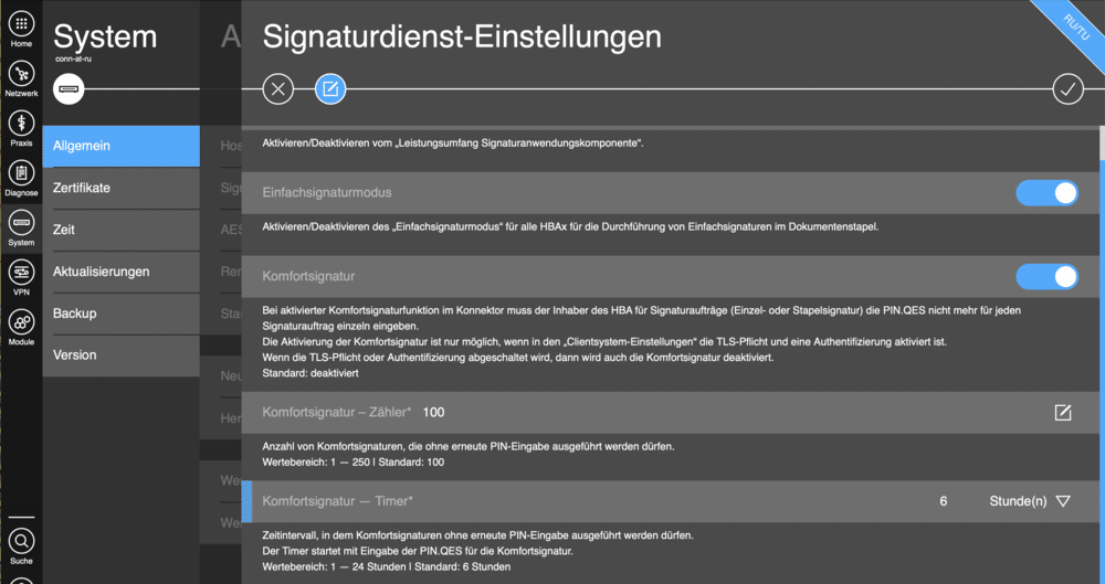 tomedo handbuch telematikinfrastruktur ti kim komfortsignatur konnektor portal signatur einstellungen