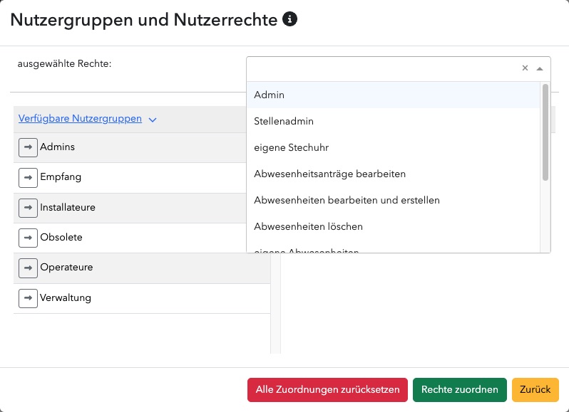 Nutzerverwaltung Nutzergruppen und Nutzerrechte