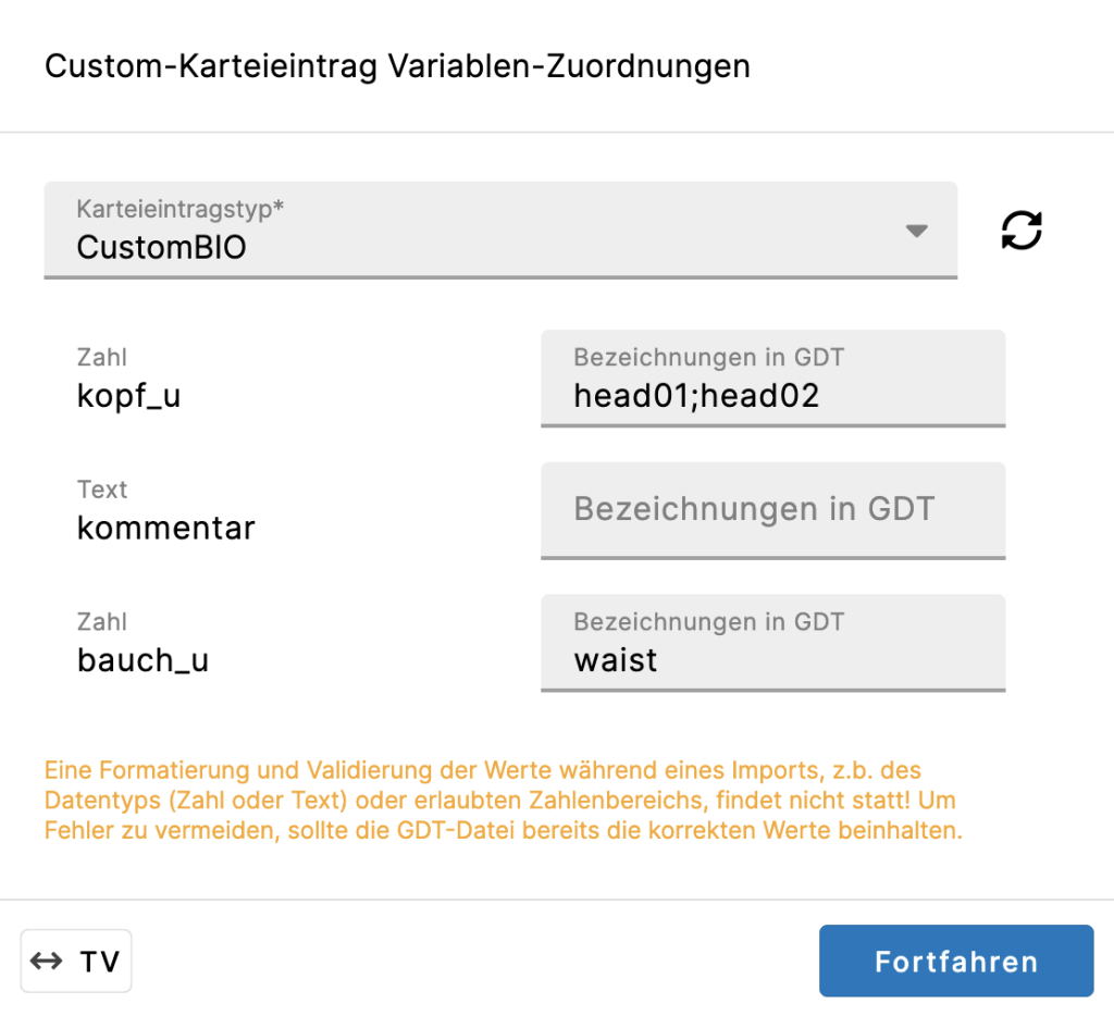 link handbuch custom karteieintrag variablenzuordnung