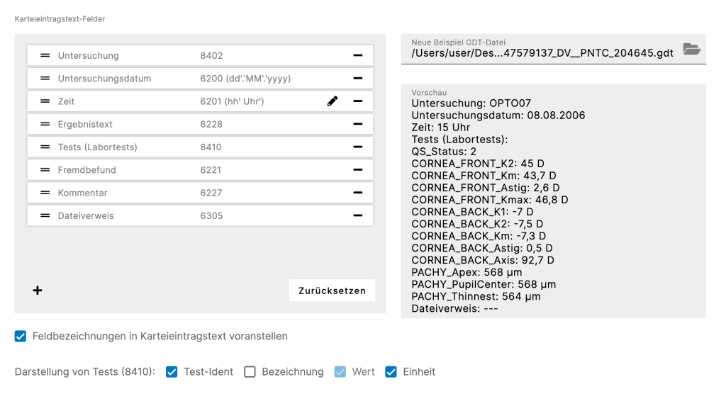 link handbuch karteieintragstext formatieren