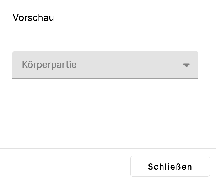 link handbuch vorschau dropdown json zweite auswahl