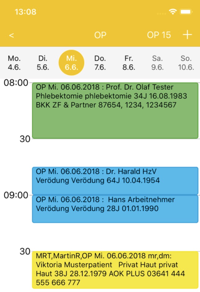 mobiles tomedo handbuch kalenderauswahl