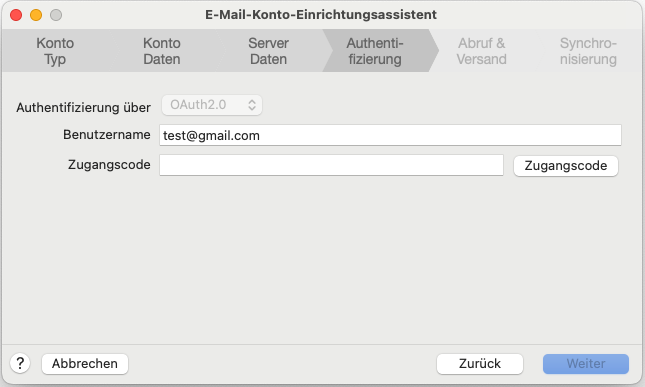 E Mail Konto Einrichtungsassistent Schritt 4