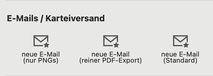 Toolbaricons E Mail Karteiversand