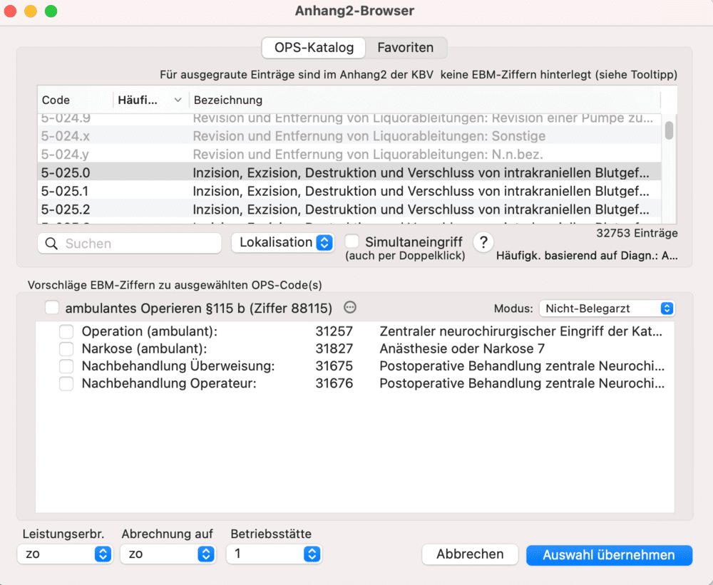 tomedo handbuch abrechnung gvk eingabe ops codes