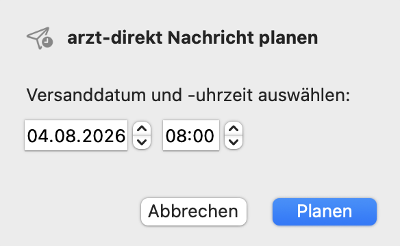 tomedo handbuch ad messenger zeitversetzte nachrichten planen
