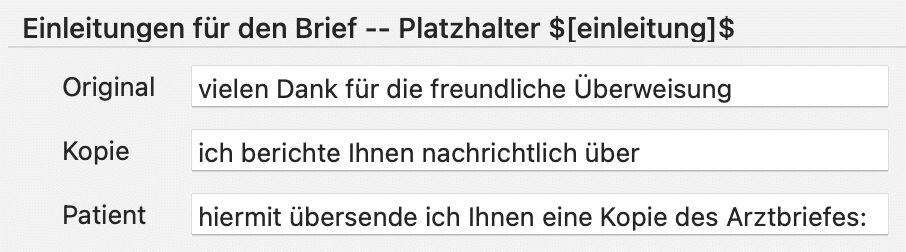 tomedo handbuch briefschreibung brieffloskel einleitung