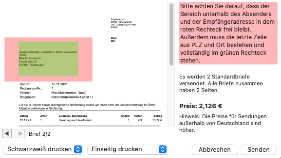 tomedo handbuch briefschreibung onlineversand briefe versand