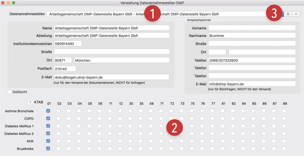 tomedo handbuch dmp dokumentation verwaltung dmp annahmestellen