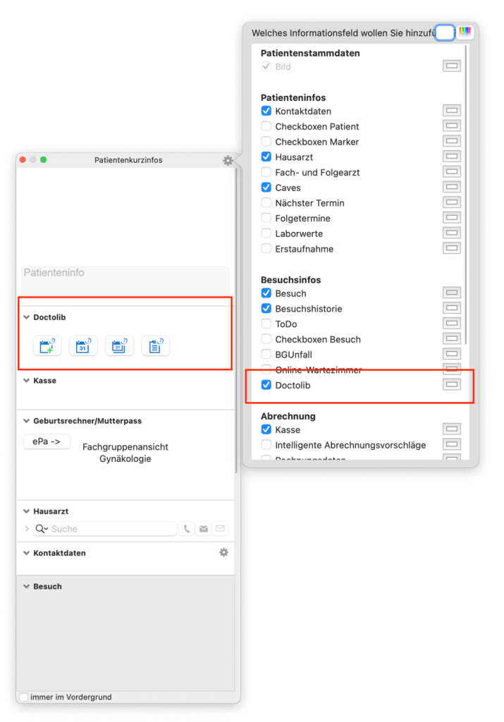 tomedo handbuch doctolib patienteninfopanel