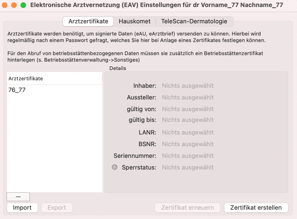 tomedo handbuch hzv modul elektronische arztvernetzung Arztzertifikate