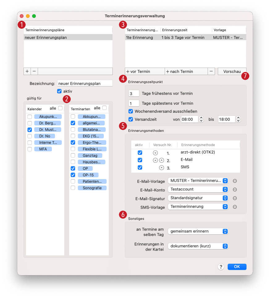 tomedo handbuch kalender Terminerinnerungsverwaltung