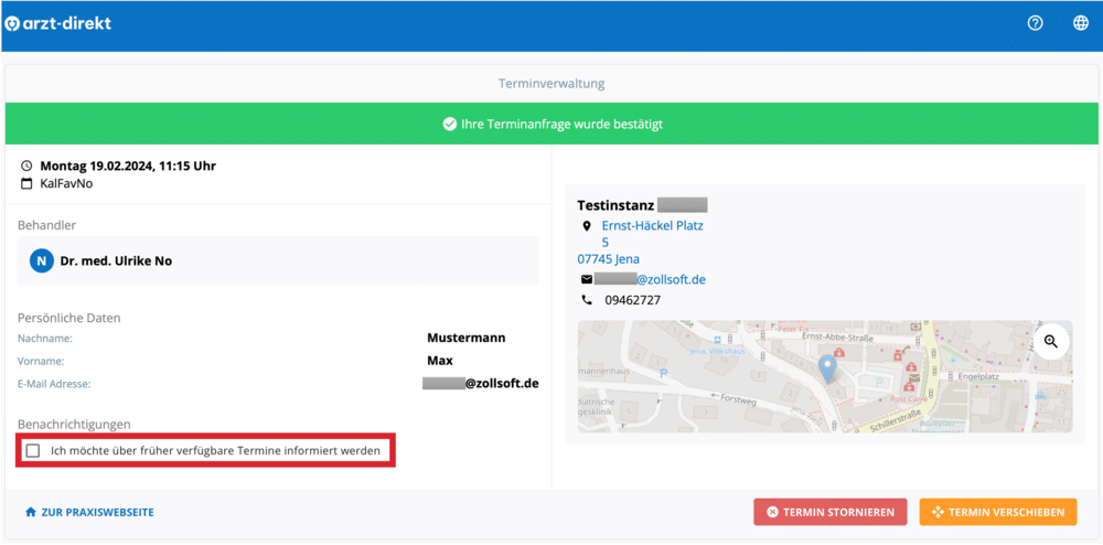 tomedo handbuch kalender arzt direkt otk2 termine bearbeitung durch patient