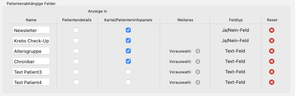 tomedo handbuch kartei patient checkboxen patient einstellungen