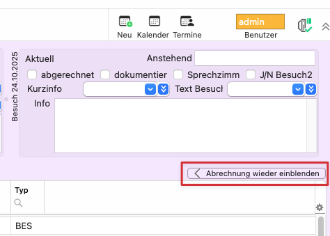 tomedo handbuch kartei tipps abrechnung einblenden
