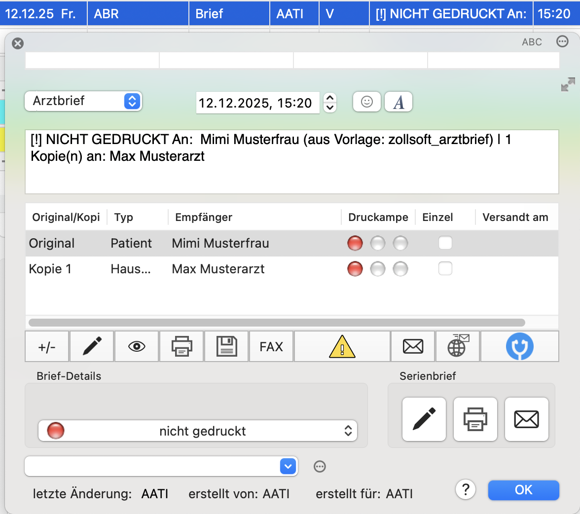 tomedo handbuch kommunikation mit aerzten patienten briefschreibung brief popover in der kartei v1 162