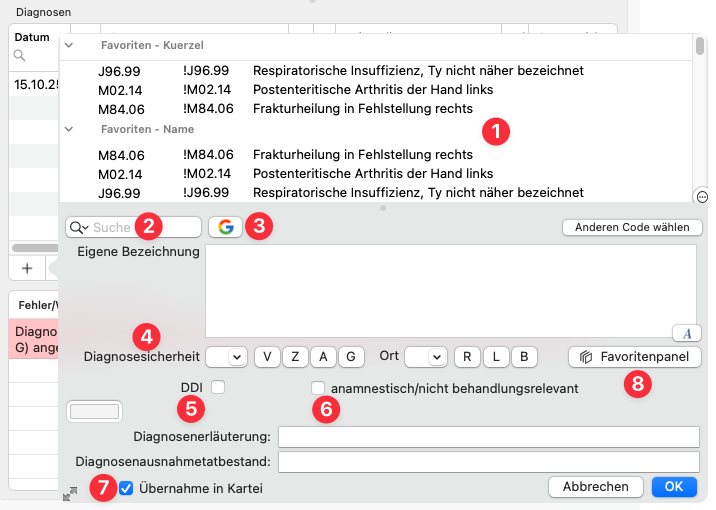 tomedo handbuch abrechnung diagnosen anlegen
