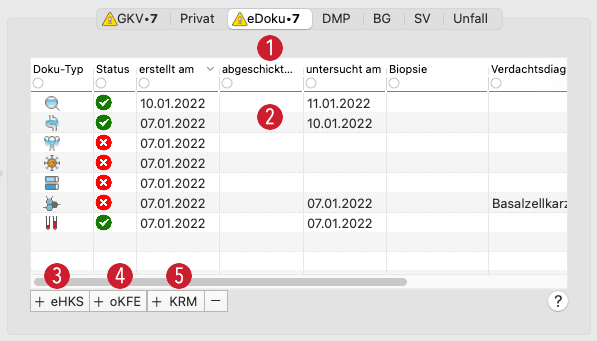 tomedo handbuch elektronische dokumentation hautkrebsscreening edoku 1