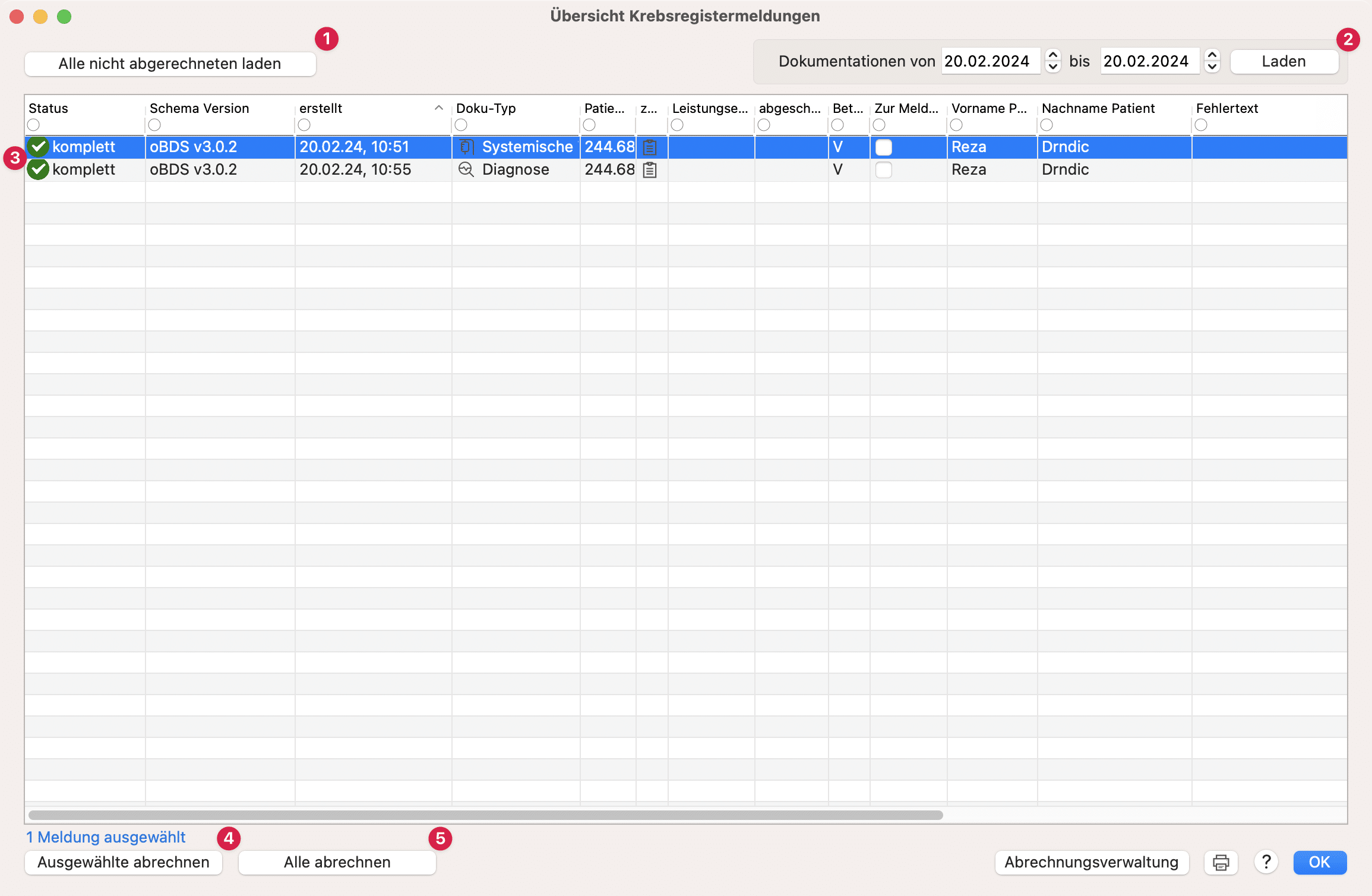 tomedo handbuch elektronische dokumentation krebsregister uebersicht meldungen verwaltung 2