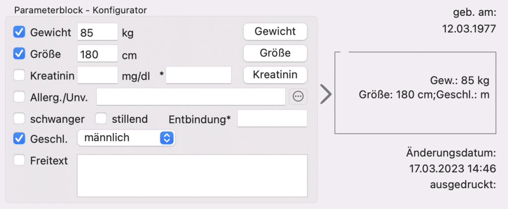 tomedo handbuch medikamentenverordnung bmp parameterblock konfigurator