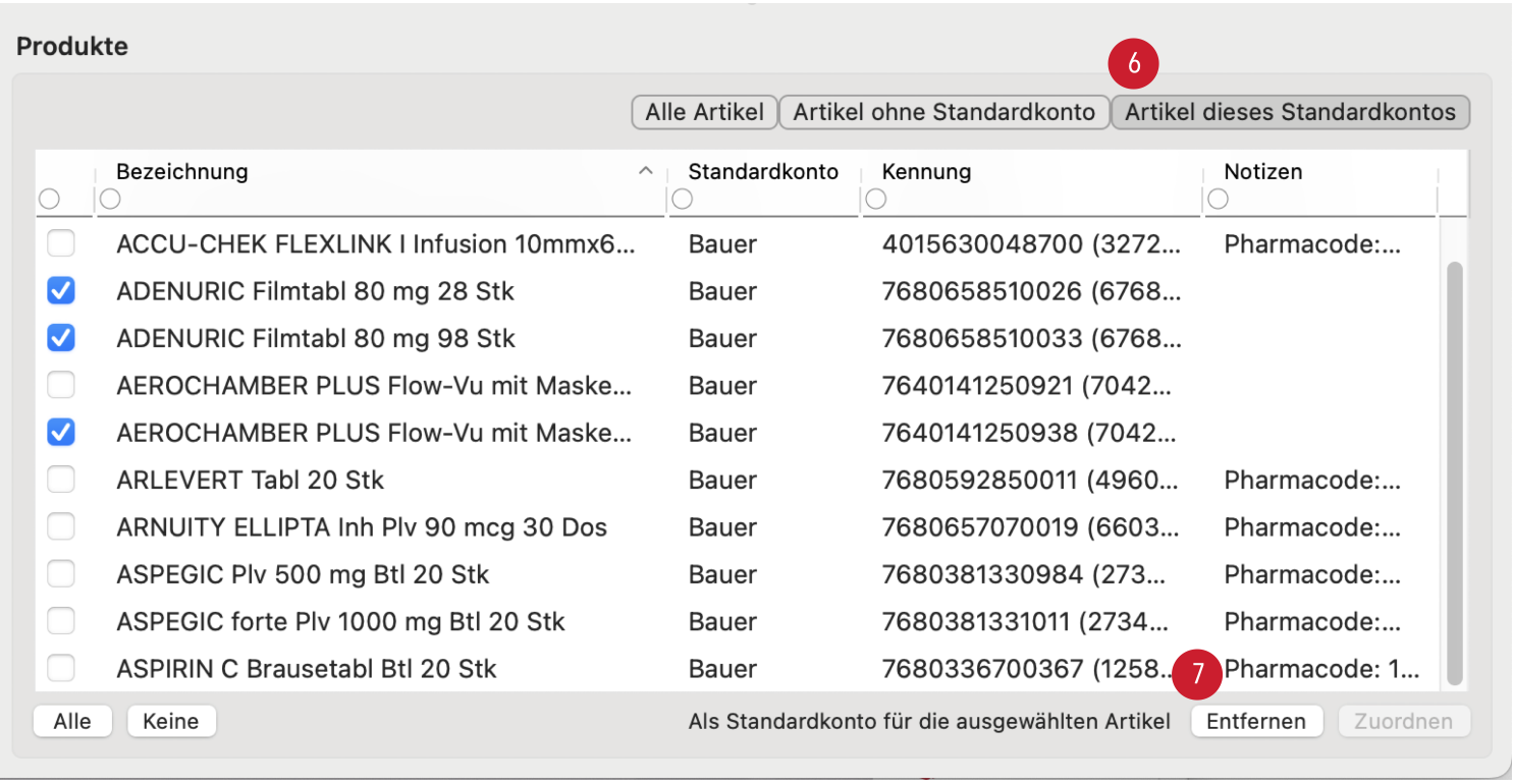 tomedo handbuch schweiz warenwirtschaft neu produkte dieses standardkontos2