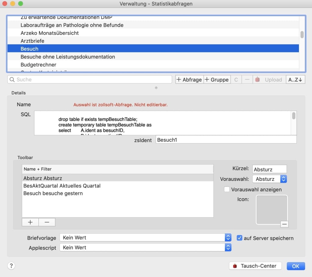 tomedo handbuch tipps uns tricks vorgefilterte statistik verwaltung