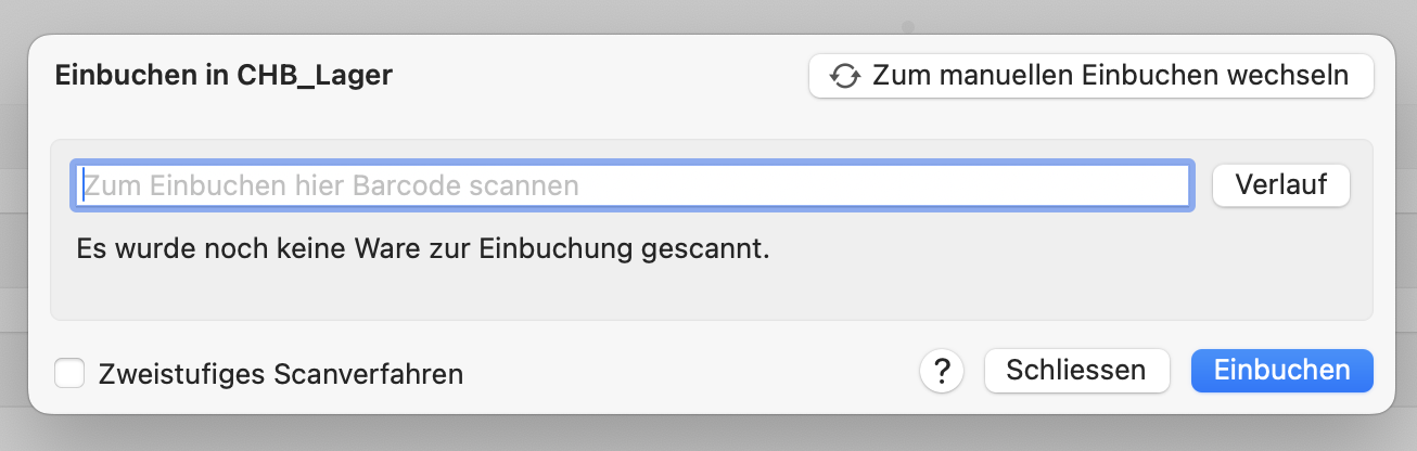 tomedo handbuch waren lager einbuchen scanner popover