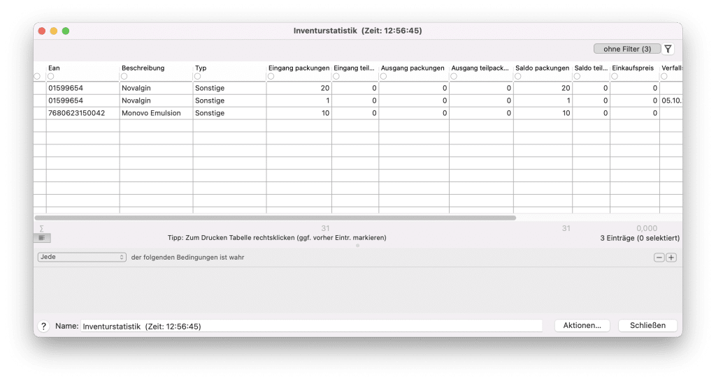 tomedo handbuch warenwirtschaft inventurstatistik datei