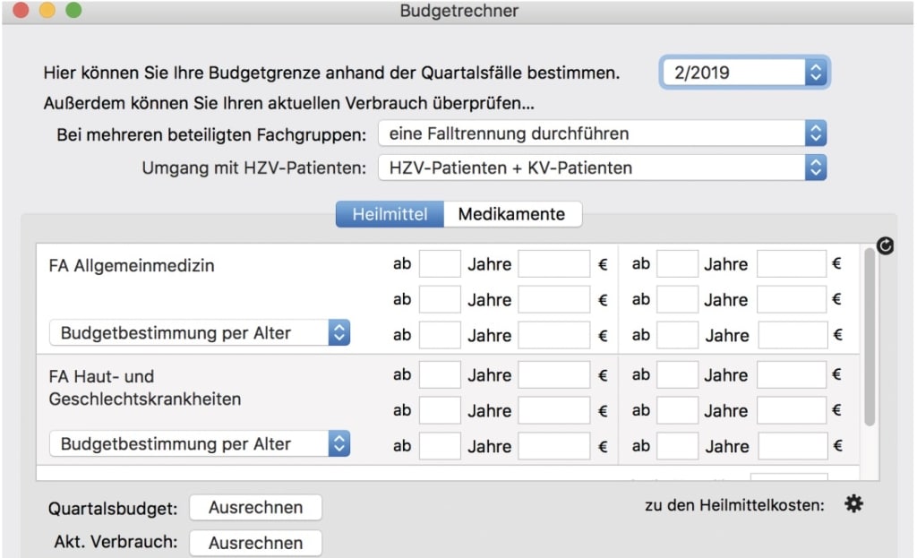 tomedo handbuch medikamenten und heilmittelbudget budgetrechner