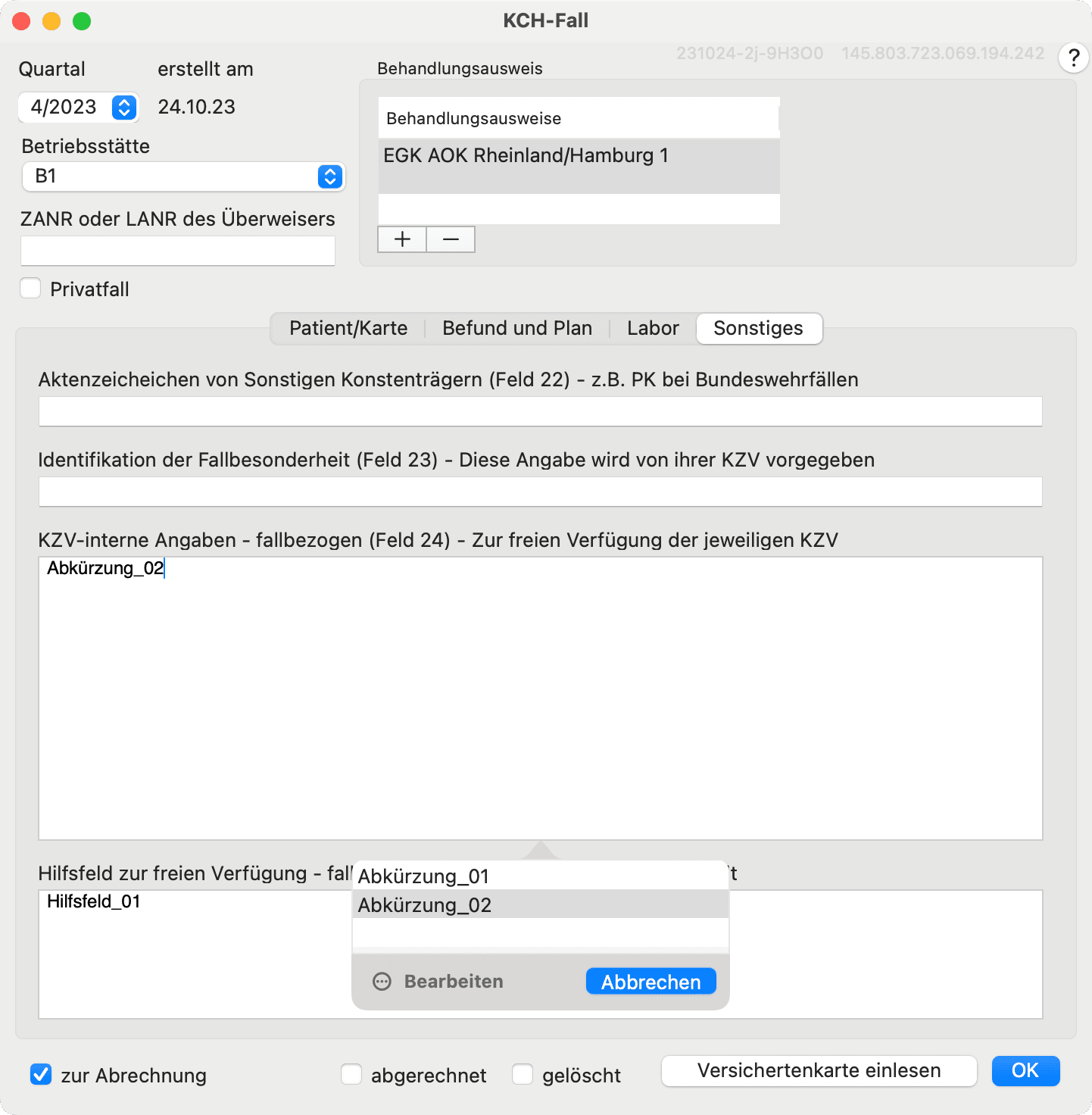 tomedo Dental Changelog Falldaten Textbausteine 1