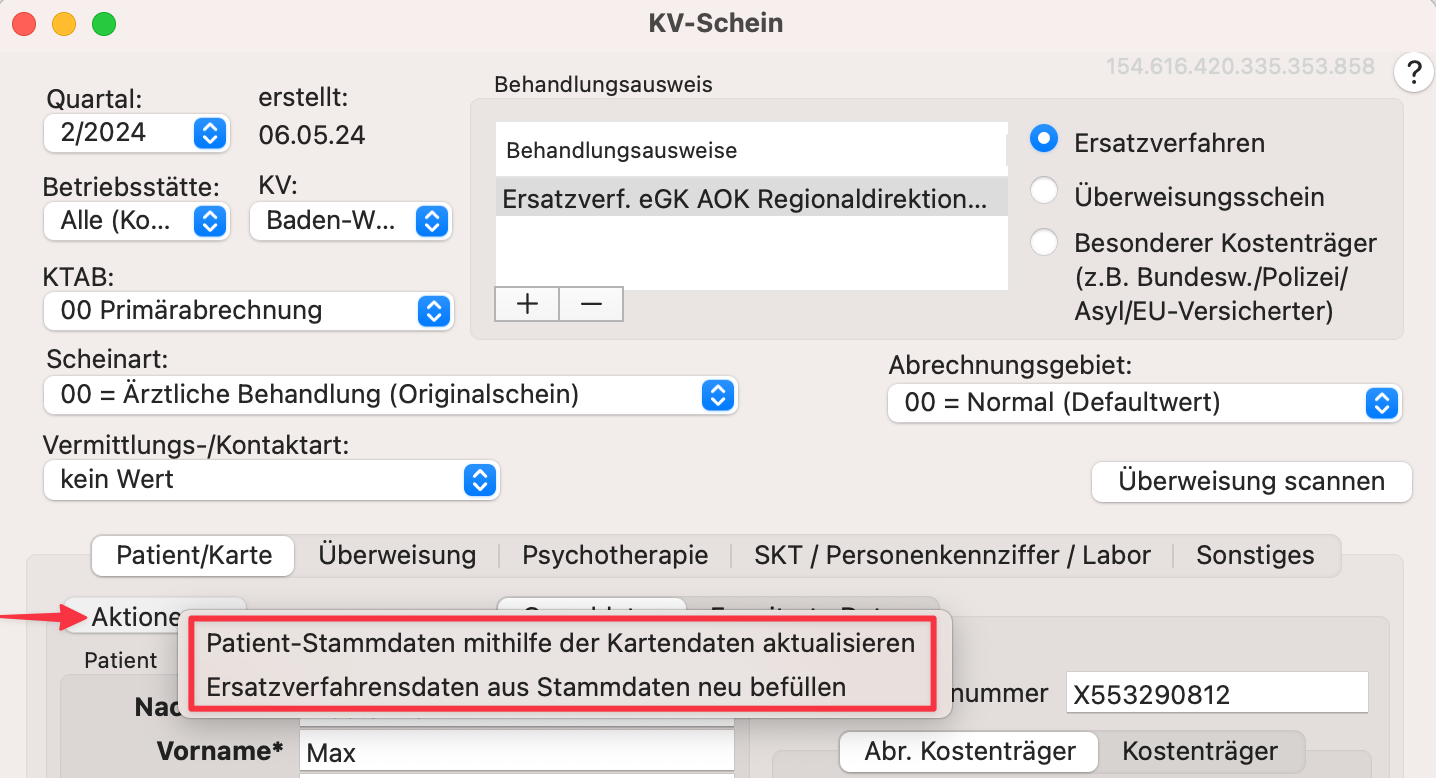 tomedo changelog v1 144 KV Schein