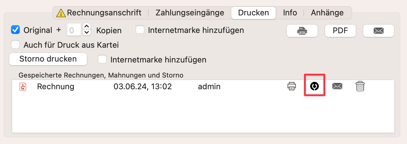 tomedo changelog v1 144 Rechnung arzt direkt