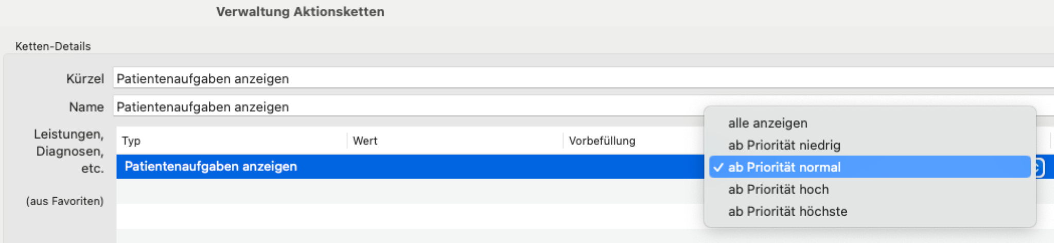 tomedo changelog v143 Aktionskette Patientenaufgaben