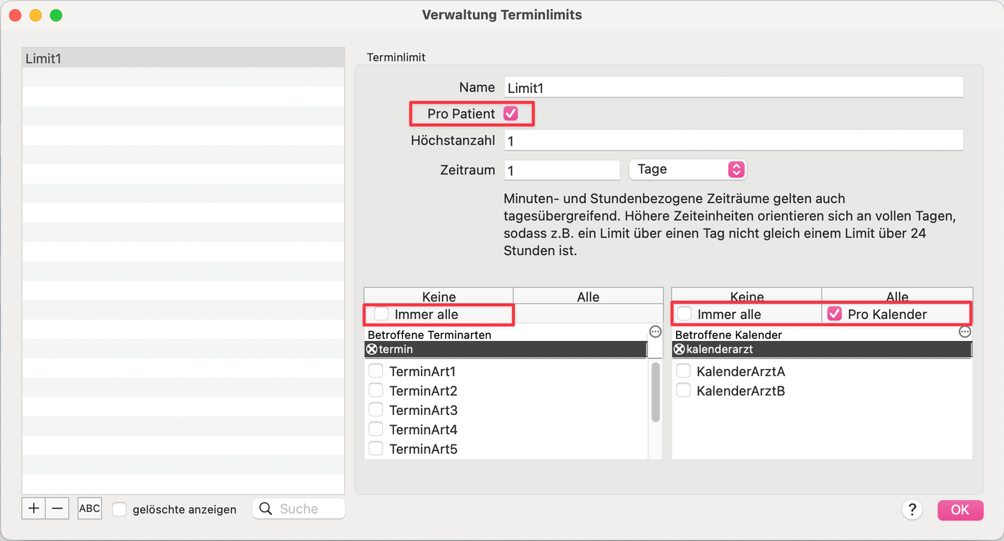 tomedo changelog v143 terminlimits