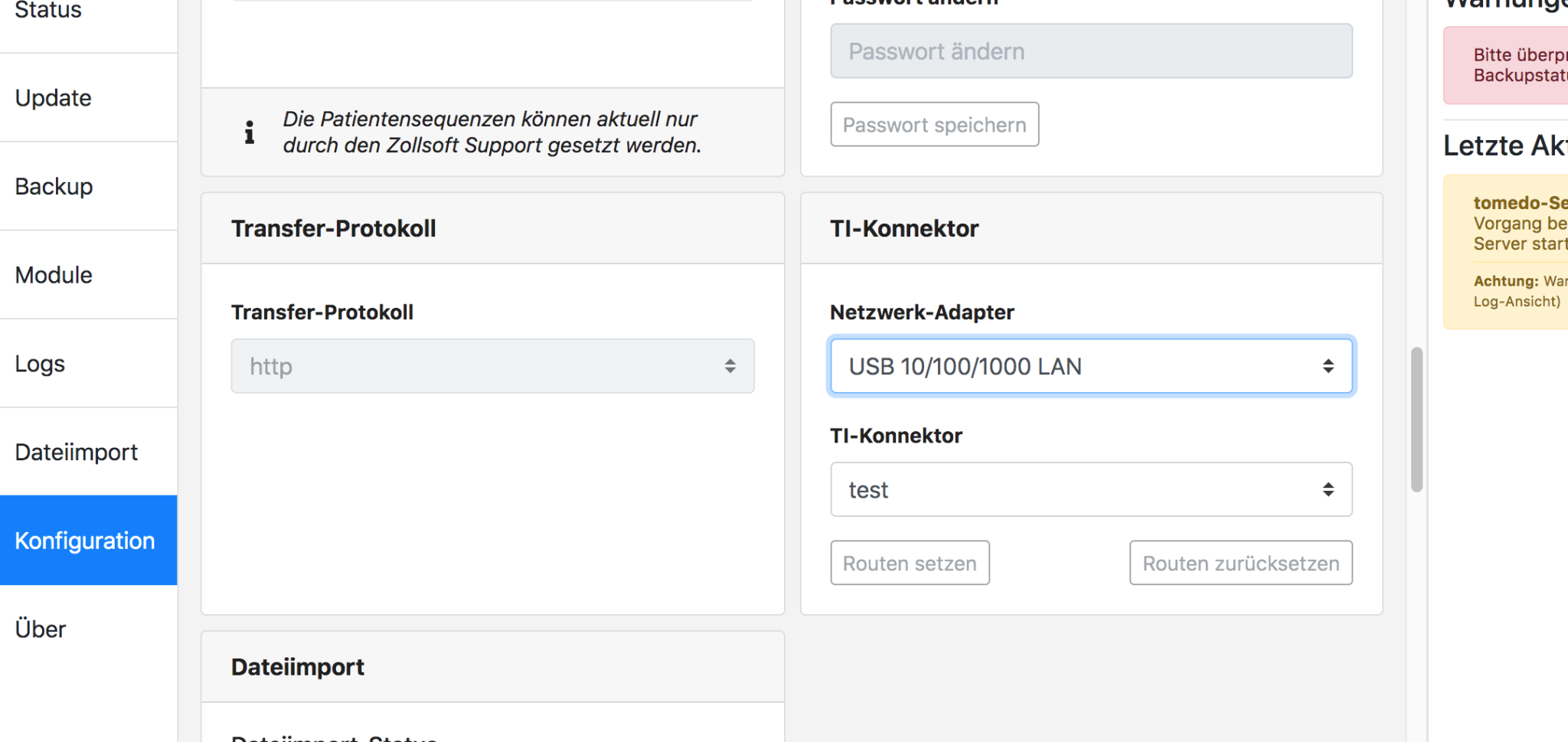 tomedo handbuch impfzertifikate route setzen neue servertools