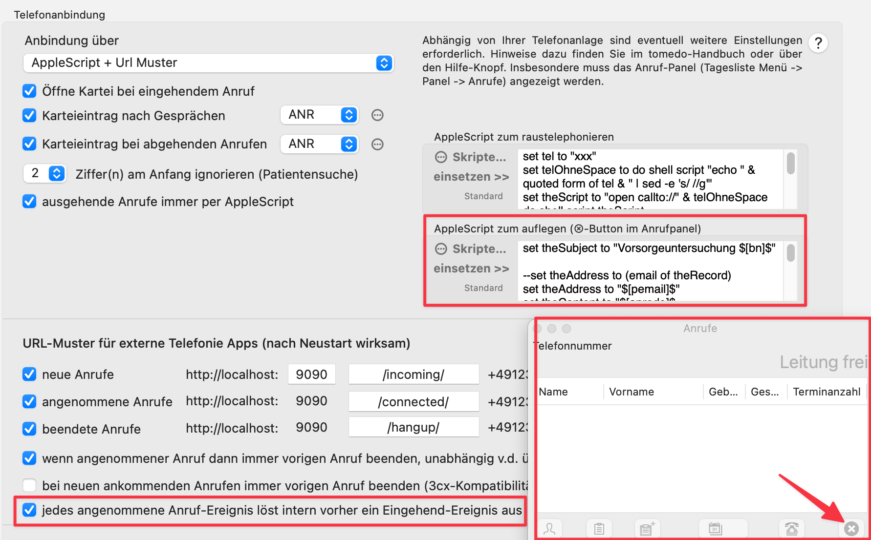 tomedo changelog v1 146 anrufpanel